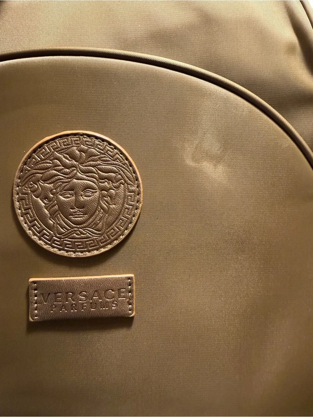 Versace Collection Olive Brown Medusa Logo Backpack